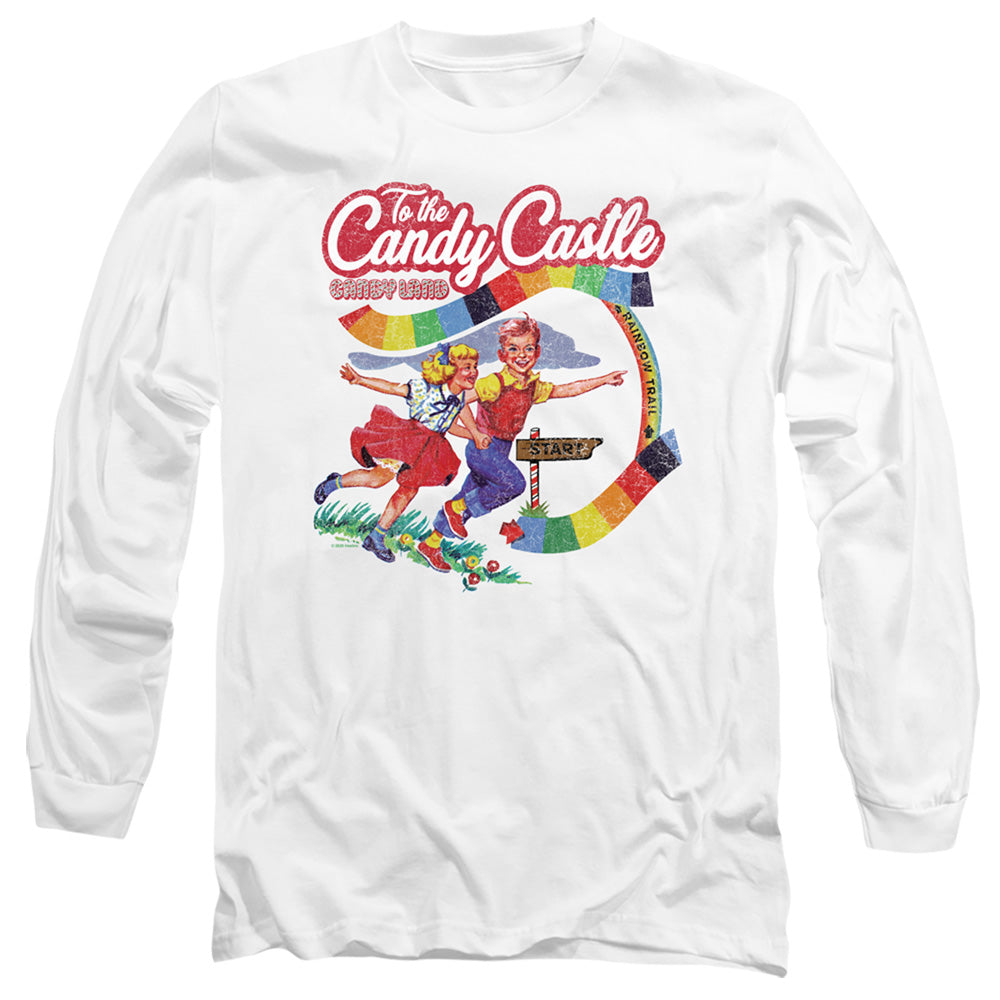 AN OFFCIALLY LICENSED CANDY LAND TO THE CANDY CASTLE MEN'S LONG SLEEVE T-SHIRT WHITE