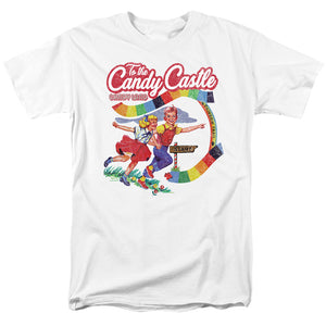 AN OFFCIALLY LICENSED CANDY LAND TO THE CANDY CASTLE MEN'S REGULAR FIT T-SHIRT WHITE