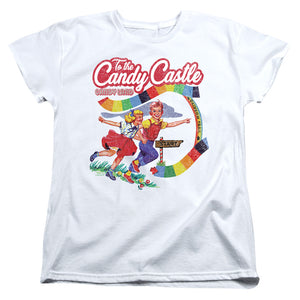 AN OFFCIALLY LICENSED CANDY LAND TO THE CANDY CASTLE WOMEN'S REGULAR FIT T-SHIRT WHITE