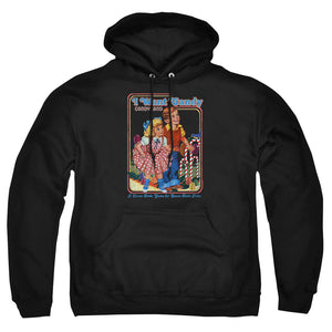 AN OFFCIALLY LICENSED CANDY LAND I WANT CANDY ADULT UNISEX PULLOVER HOODIE BLACK