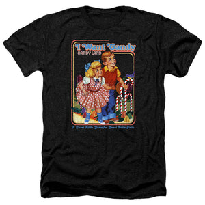 AN OFFCIALLY LICENSED CANDY LAND I WANT CANDY MEN'S HEATHER T-SHIRT CHARCOAL