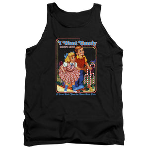 AN OFFCIALLY LICENSED CANDY LAND I WANT CANDY ADULT UNISEX TANK TOP BLACK