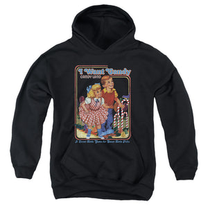 AN OFFCIALLY LICENSED CANDY LAND I WANT CANDY YOUTH HOODIE BLACK