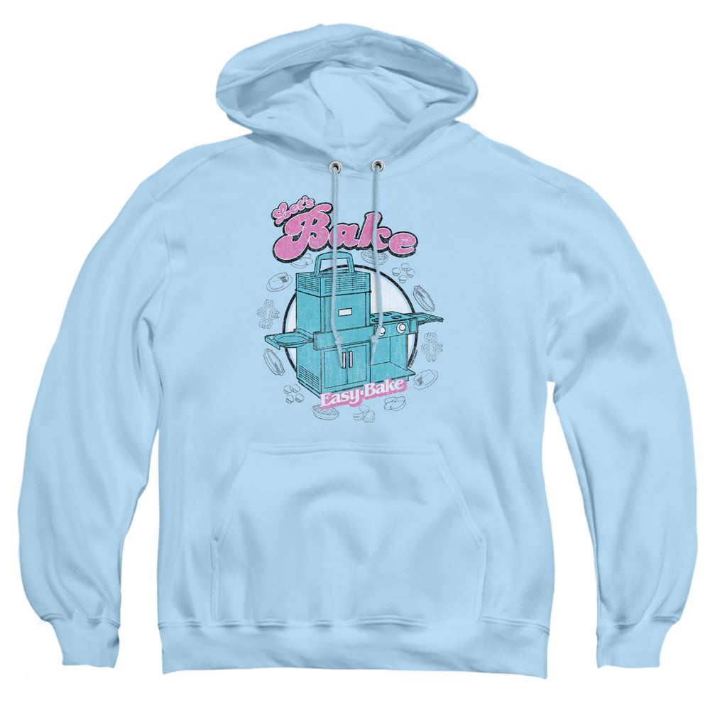 AN OFFCIALLY LICENSED EASY BAKE OVEN LETS BAKE ADULT UNISEX PULLOVER HOODIE LIGHT BLUE