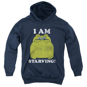 AN OFFCIALLY LICENSED HUNGRY HUNGRY HIPPOS IM STARVING YOUTH HOODIE NAVY