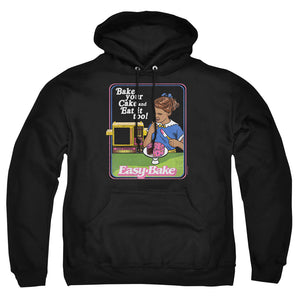 AN OFFCIALLY LICENSED EASY BAKE OVEN BAKE YOUR CAKE ADULT UNISEX PULLOVER HOODIE BLACK