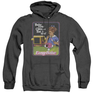 AN OFFCIALLY LICENSED EASY BAKE OVEN BAKE YOUR CAKE ADULT UNISEX HEATHER PULLOVER HOODIE BLACK