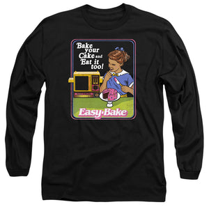 AN OFFCIALLY LICENSED EASY BAKE OVEN BAKE YOUR CAKE MEN'S LONG SLEEVE T-SHIRT BLACK