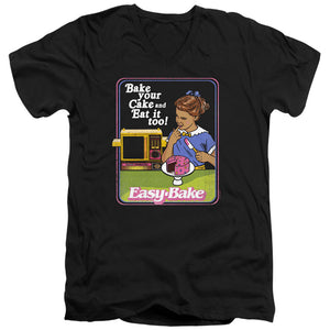AN OFFCIALLY LICENSED EASY BAKE OVEN BAKE YOUR CAKE MEN'S V-NECK T-SHIRT BLACK