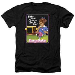 AN OFFCIALLY LICENSED EASY BAKE OVEN BAKE YOUR CAKE MEN'S HEATHER T-SHIRT CHARCOAL