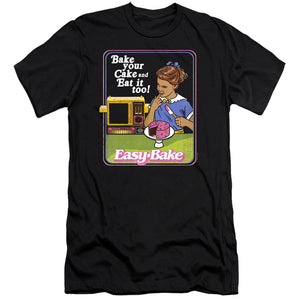AN OFFCIALLY LICENSED EASY BAKE OVEN BAKE YOUR CAKE MEN'S PREMIUM SLIM FIT T-SHIRT BLACK