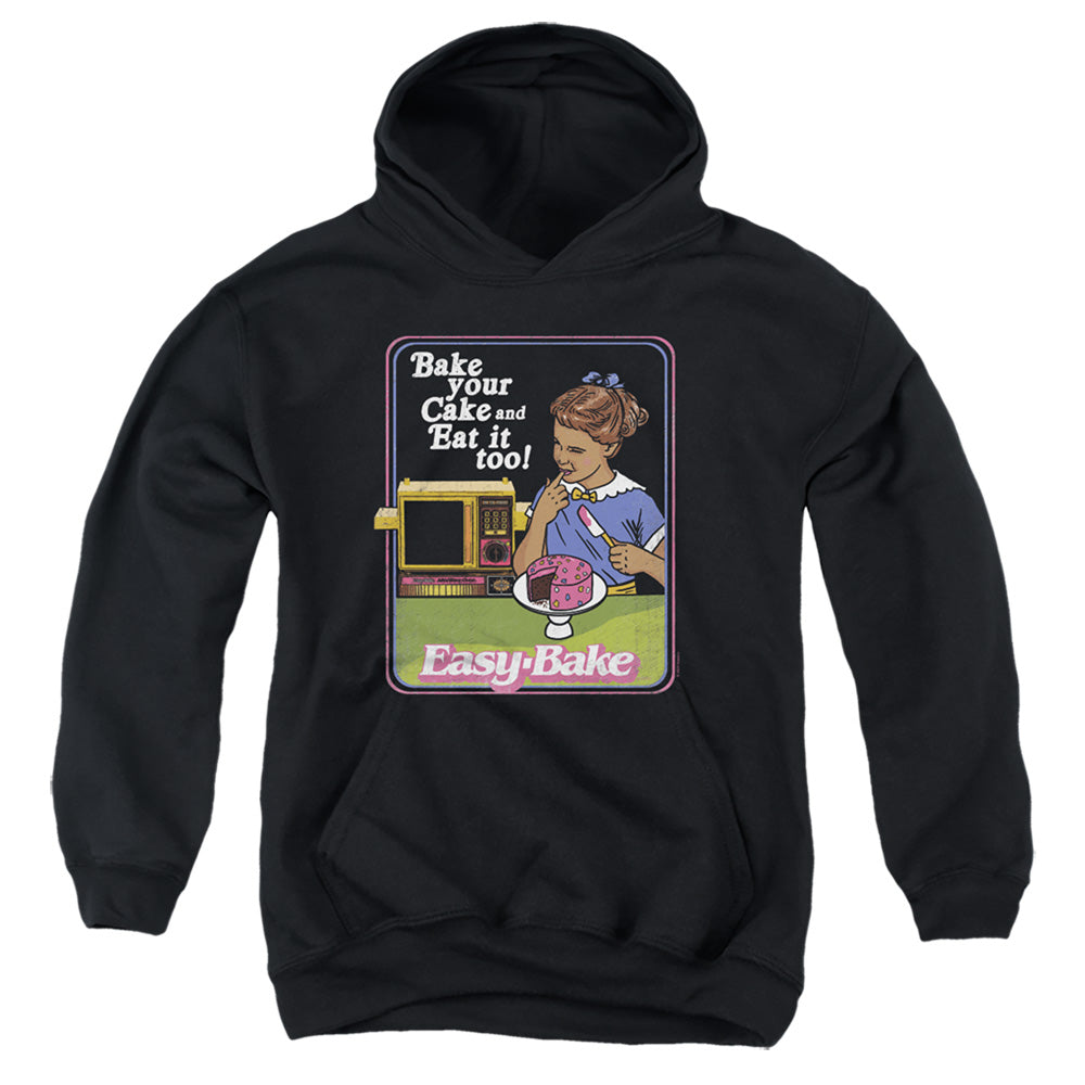 AN OFFCIALLY LICENSED EASY BAKE OVEN BAKE YOUR CAKE YOUTH HOODIE BLACK