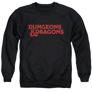 AN OFFCIALLY LICENSED DUNGEONS AND DRAGONS TYPE LOGO ADULT UNISEX CREWNECK SWEATSHIRT BLACK