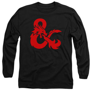 AN OFFCIALLY LICENSED DUNGEONS AND DRAGONS AMPERSAND LOGO MEN'S LONG SLEEVE T-SHIRT BLACK