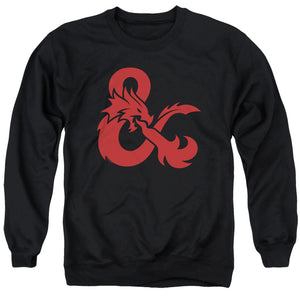 AN OFFCIALLY LICENSED DUNGEONS AND DRAGONS AMPERSAND LOGO ADULT UNISEX CREWNECK SWEATSHIRT BLACK