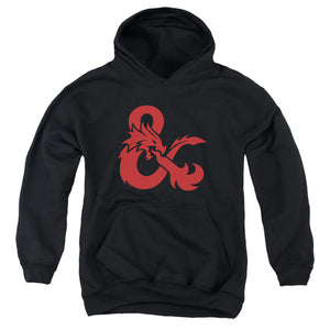 AN OFFCIALLY LICENSED DUNGEONS AND DRAGONS AMPERSAND LOGO YOUTH HOODIE BLACK