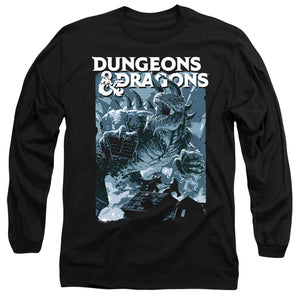 AN OFFCIALLY LICENSED DUNGEONS AND DRAGONS TARRASQUE MEN'S LONG SLEEVE T-SHIRT BLACK