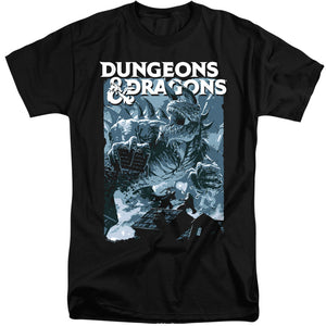 AN OFFCIALLY LICENSED DUNGEONS AND DRAGONS TARRASQUE MEN'S TALL FIT T-SHIRT BLACK