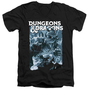 AN OFFCIALLY LICENSED DUNGEONS AND DRAGONS TARRASQUE MEN'S V-NECK T-SHIRT BLACK