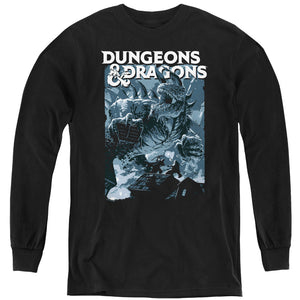 AN OFFCIALLY LICENSED DUNGEONS AND DRAGONS TARRASQUE YOUTH LONG SLEEVE T-SHIRT BLACK
