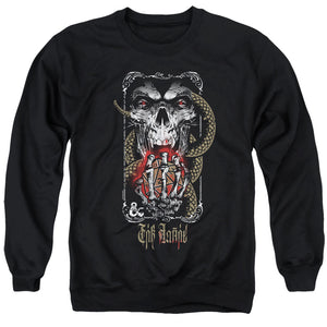 AN OFFCIALLY LICENSED DUNGEONS AND DRAGONS LICH FOR CHAOS ADULT UNISEX CREWNECK SWEATSHIRT BLACK