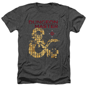 AN OFFCIALLY LICENSED DUNGEONS AND DRAGONS DUNGEON MASTER MEN'S HEATHER T-SHIRT CHARCOAL