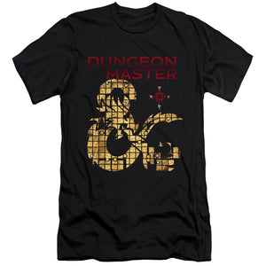 AN OFFCIALLY LICENSED DUNGEONS AND DRAGONS DUNGEON MASTER MEN'S PREMIUM SLIM FIT T-SHIRT BLACK