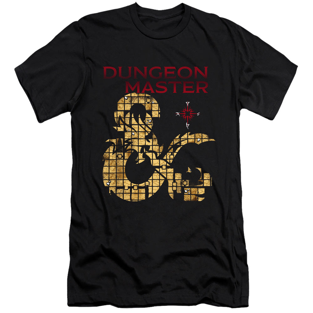 AN OFFCIALLY LICENSED DUNGEONS AND DRAGONS DUNGEON MASTER MEN'S PREMIUM SLIM FIT T-SHIRT BLACK