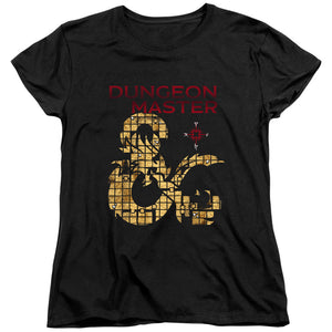 AN OFFCIALLY LICENSED DUNGEONS AND DRAGONS DUNGEON MASTER WOMEN'S REGULAR FIT T-SHIRT BLACK