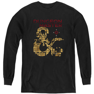 AN OFFCIALLY LICENSED DUNGEONS AND DRAGONS DUNGEON MASTER YOUTH LONG SLEEVE T-SHIRT BLACK