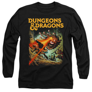 AN OFFCIALLY LICENSED DUNGEONS AND DRAGONS BEHOLDER STRIKE MEN'S LONG SLEEVE T-SHIRT BLACK