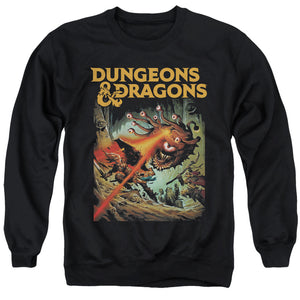 AN OFFCIALLY LICENSED DUNGEONS AND DRAGONS BEHOLDER STRIKE ADULT UNISEX CREWNECK SWEATSHIRT BLACK