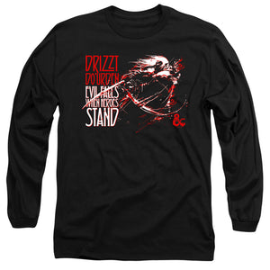 AN OFFCIALLY LICENSED DUNGEONS AND DRAGONS EVIL FALLS MEN'S LONG SLEEVE T-SHIRT BLACK