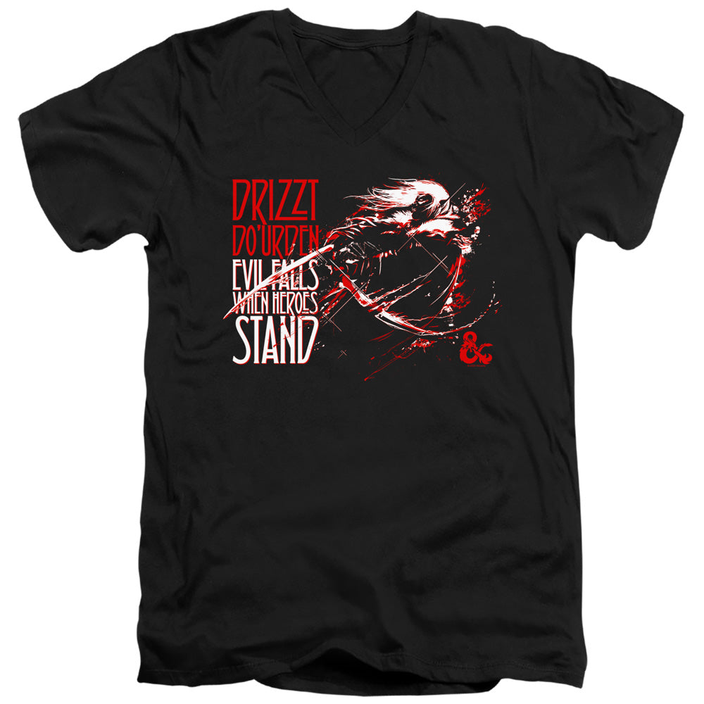 AN OFFCIALLY LICENSED DUNGEONS AND DRAGONS EVIL FALLS MEN'S V-NECK T-SHIRT BLACK