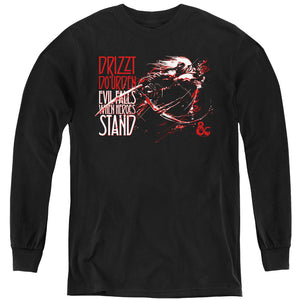 AN OFFCIALLY LICENSED DUNGEONS AND DRAGONS EVIL FALLS YOUTH LONG SLEEVE T-SHIRT BLACK