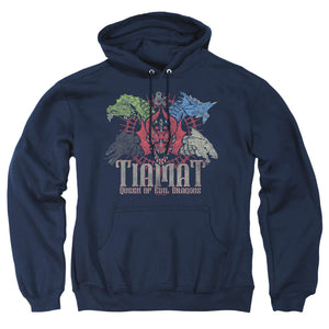 AN OFFCIALLY LICENSED DUNGEONS AND DRAGONS TIAMAT QUEEN OF EVIL ADULT UNISEX PULLOVER HOODIE NAVY