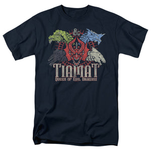 AN OFFCIALLY LICENSED DUNGEONS AND DRAGONS TIAMAT QUEEN OF EVIL MEN'S REGULAR FIT T-SHIRT NAVY
