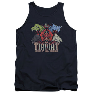 AN OFFCIALLY LICENSED DUNGEONS AND DRAGONS TIAMAT QUEEN OF EVIL ADULT UNISEX TANK TOP NAVY