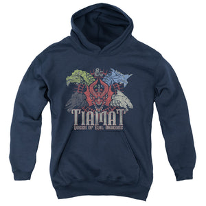 AN OFFCIALLY LICENSED DUNGEONS AND DRAGONS TIAMAT QUEEN OF EVIL YOUTH HOODIE NAVY