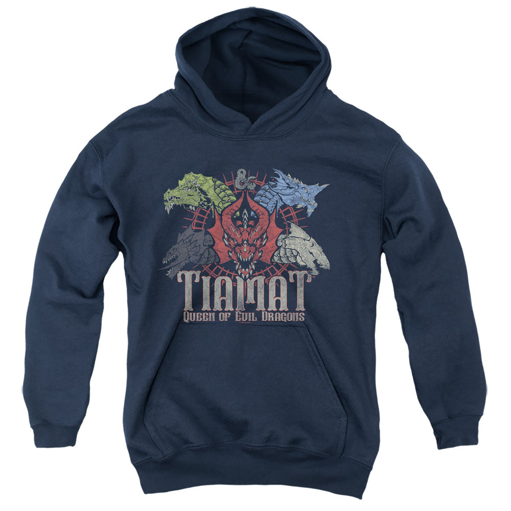 AN OFFCIALLY LICENSED DUNGEONS AND DRAGONS TIAMAT QUEEN OF EVIL YOUTH HOODIE NAVY