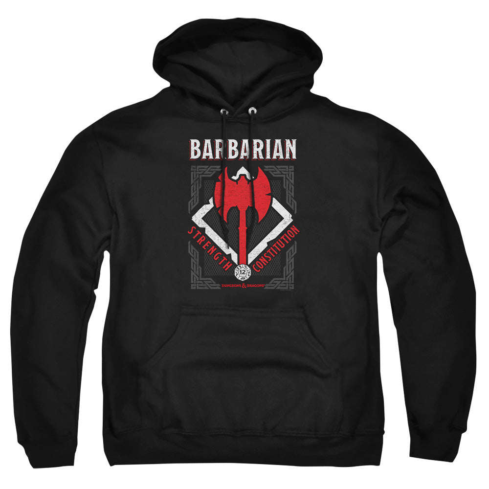 AN OFFCIALLY LICENSED DUNGEONS AND DRAGONS BARBARIAN ADULT UNISEX PULLOVER HOODIE BLACK