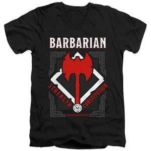 AN OFFCIALLY LICENSED DUNGEONS AND DRAGONS BARBARIAN MEN'S V-NECK T-SHIRT BLACK