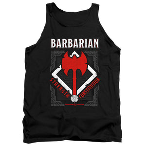 AN OFFCIALLY LICENSED DUNGEONS AND DRAGONS BARBARIAN ADULT UNISEX TANK TOP BLACK