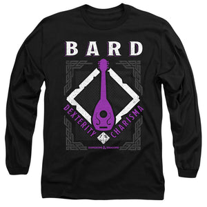 AN OFFCIALLY LICENSED DUNGEONS AND DRAGONS BARD MEN'S LONG SLEEVE T-SHIRT BLACK