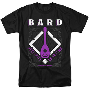 AN OFFCIALLY LICENSED DUNGEONS AND DRAGONS BARD MEN'S REGULAR FIT T-SHIRT BLACK
