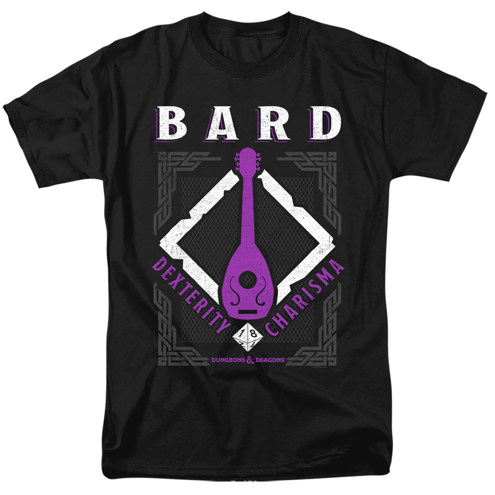 AN OFFCIALLY LICENSED DUNGEONS AND DRAGONS BARD MEN'S REGULAR FIT T-SHIRT BLACK
