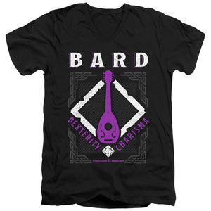AN OFFCIALLY LICENSED DUNGEONS AND DRAGONS BARD MEN'S V-NECK T-SHIRT BLACK