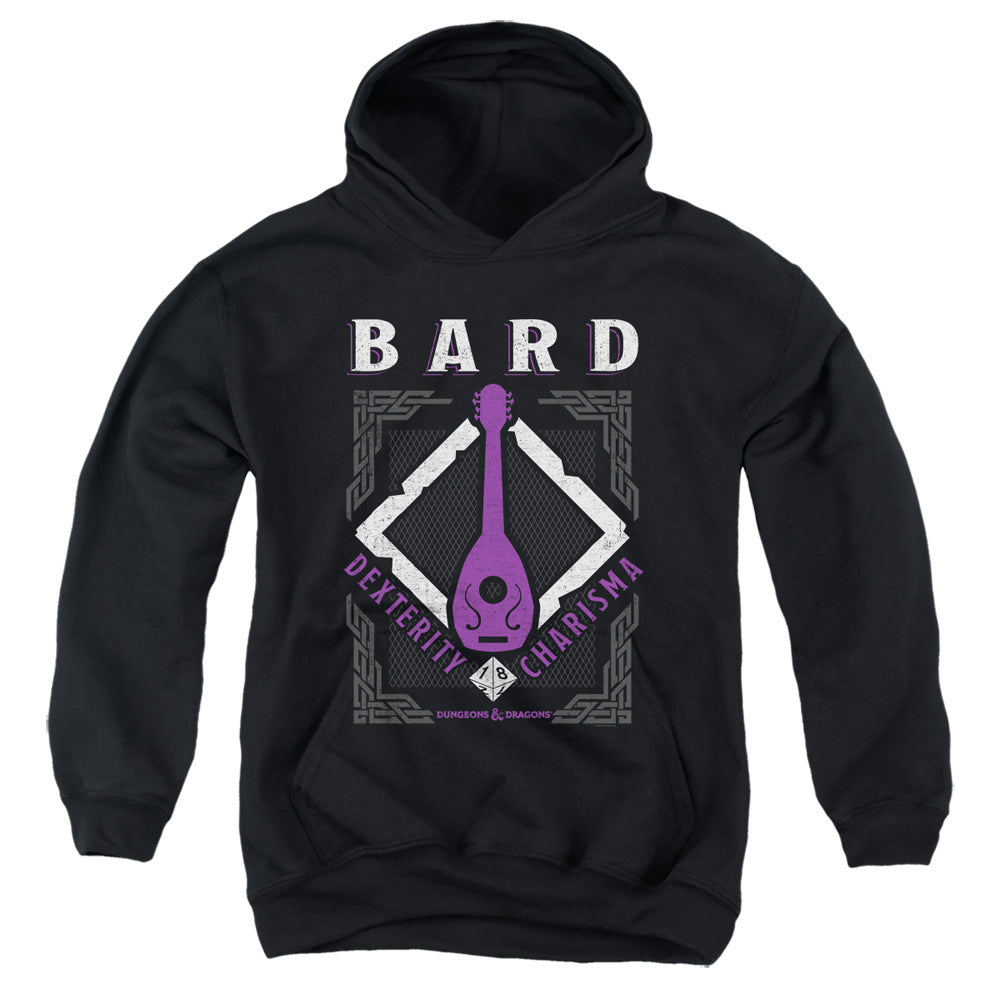 AN OFFCIALLY LICENSED DUNGEONS AND DRAGONS BARD YOUTH HOODIE BLACK