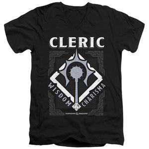 AN OFFCIALLY LICENSED DUNGEONS AND DRAGONS CLERIC MEN'S V-NECK T-SHIRT BLACK