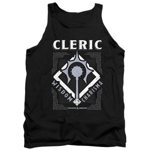 AN OFFCIALLY LICENSED DUNGEONS AND DRAGONS CLERIC ADULT UNISEX TANK TOP BLACK